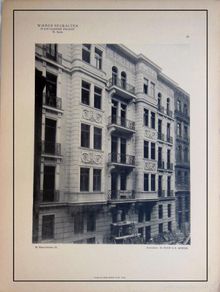 Art: Antigua Lámina : WIEN III, Reisnerstrasse 33. 1906 WOLFF M & SPERBER H (Architekten)